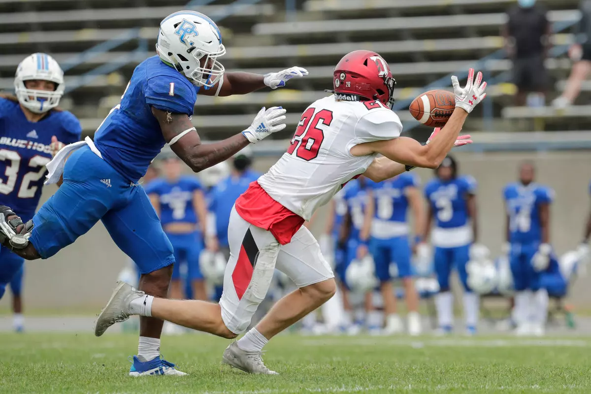 Presbyterian takes on Davidson in non-conference football action at Bailey Memorial Stadium on Saturday, April 10, 2021 in Clinton, South Carolina.