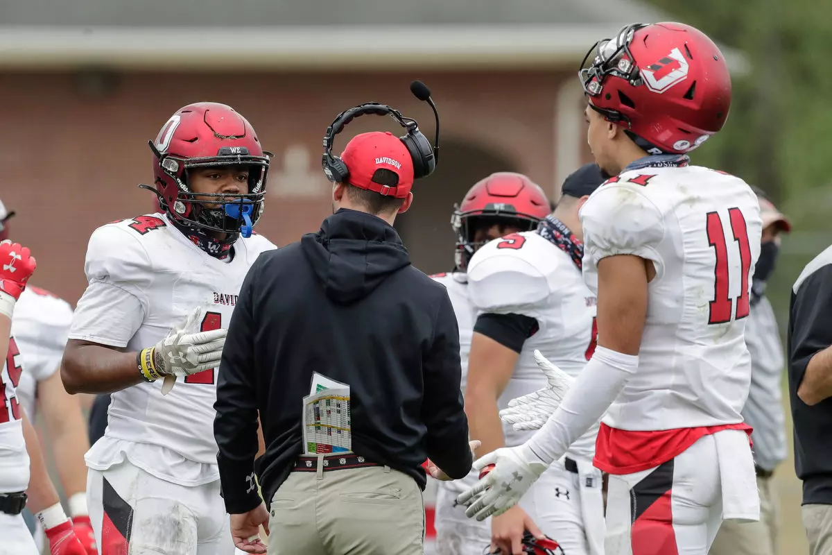 Presbyterian takes on Davidson in non-conference football action at Bailey Memorial Stadium on Saturday, April 10, 2021 in Clinton, South Carolina.