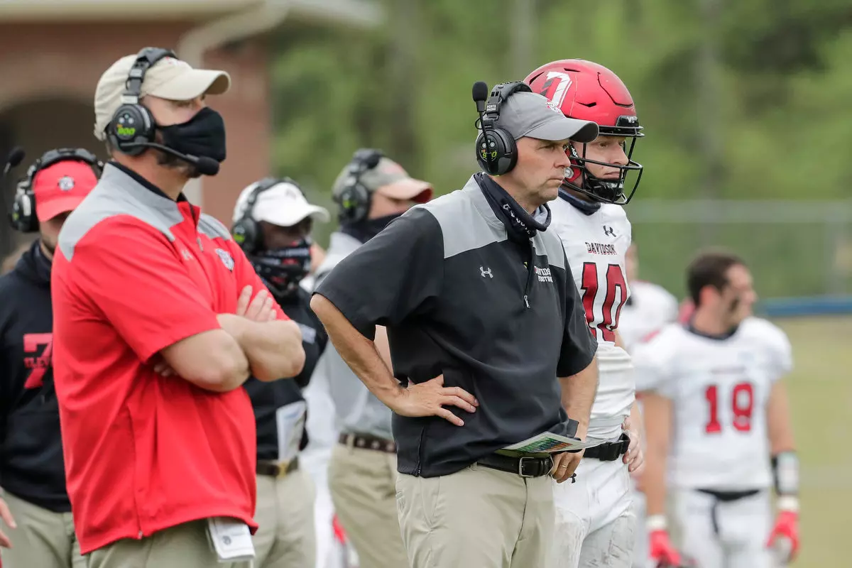 Presbyterian takes on Davidson in non-conference football action at Bailey Memorial Stadium on Saturday, April 10, 2021 in Clinton, South Carolina.