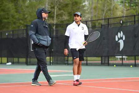 Davidson takes on Dayton in A10 men’s tennis action at the Davidson Tennis Courts on Friday, April 08, 2022 in Davidson, North Carolina.