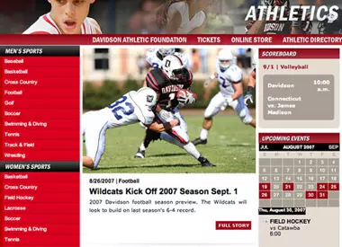 Davidson Launches New Athletics Web Site Image