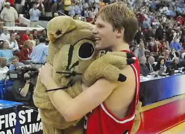Thomas Sander celebrates a Wildcat victory.