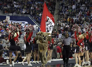 Mr. Cat leads the Wildcats onto the court at the 2008 Regional Final in Detroit.