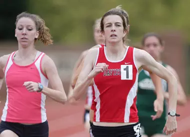 Brenna Burns competes at Belk Track.