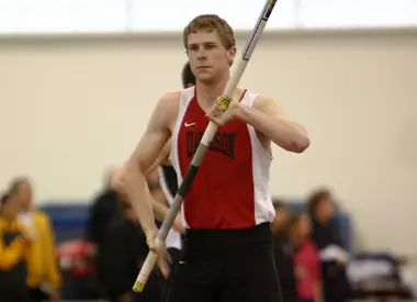 Bryce Jones nearly broke the Davidson pole vault record in the 2010 season opener