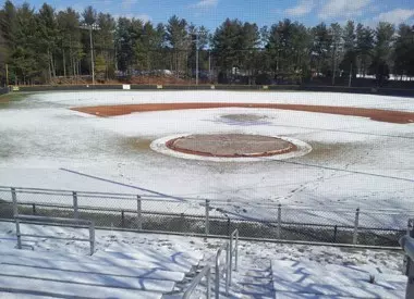 It is hard to play a game with a white ball on a white field.