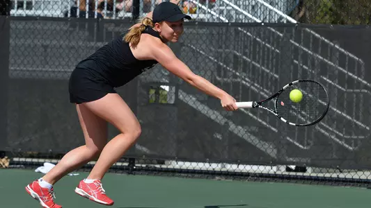 Alexandra Abele women's tennis action shot