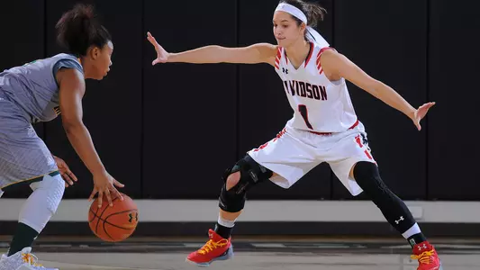 Kayla Seymour Davidson women's basketball action photo