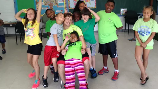 Photo of Ryan Samuels volunteering with Freedom Schools