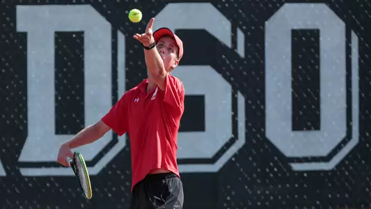 action shot David Hager men's tennis