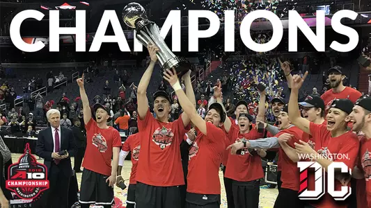 Team Photo of A-10 Tournament Trophy