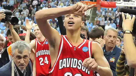 Action photo of Stephen Curry from NCAA Tournament