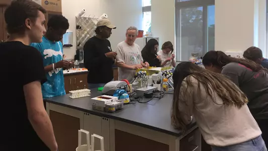 kyla roland working in a lab