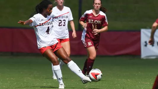 michele manecaux action shot, women's soccer