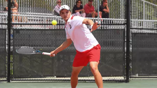 Axel Fries Davidson men's tennis action photo