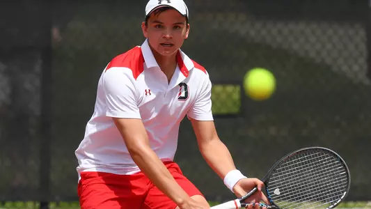 Axel Fries Davidson men's tennis action photo