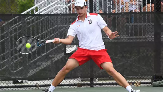 Axel Fries Davidson men's tennis action photo