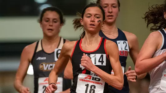 A photo of Caroline Yarbrough at 2-19 A-10 Indoor Championship