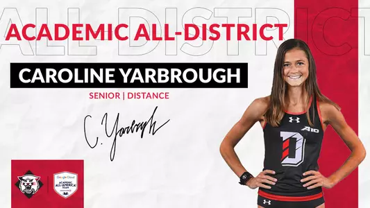 A graphic of Caroline Yarbrough All-Academic