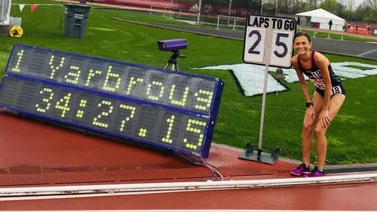 A photo of Caroline Yarbrough at the A-10 Championship