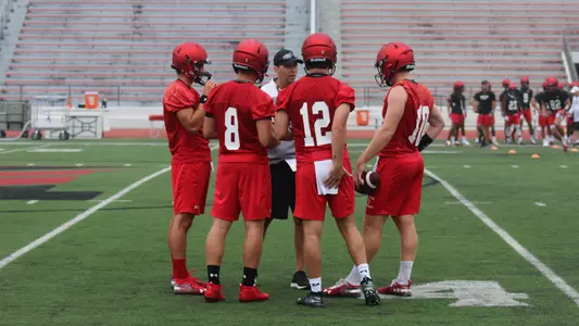 A photo of the quarterbacks at camp, 2019