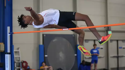 A photo of Jordan Benson at the A-10 Indoor Champs