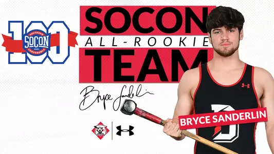 A graphic of SoCon All-Rookie Team selection, Bryce Sanderlin