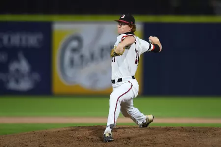 Nolan DeVos pitching vs Wofford