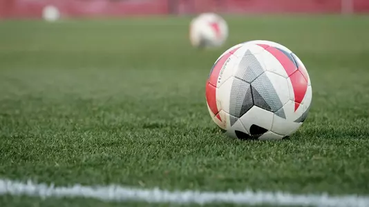 Soccer balls on field