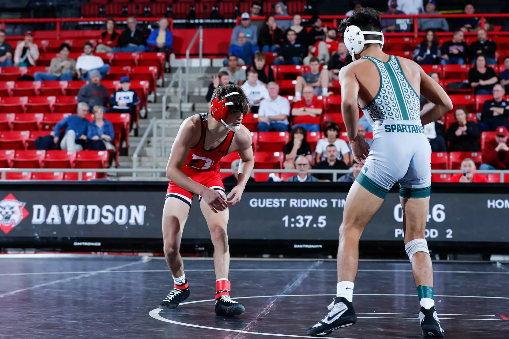 Davidson takes on Michigan State in non-conference wrestling action at Belk Arena on Friday, November 11, 2022 in Davidson, North Carolina.