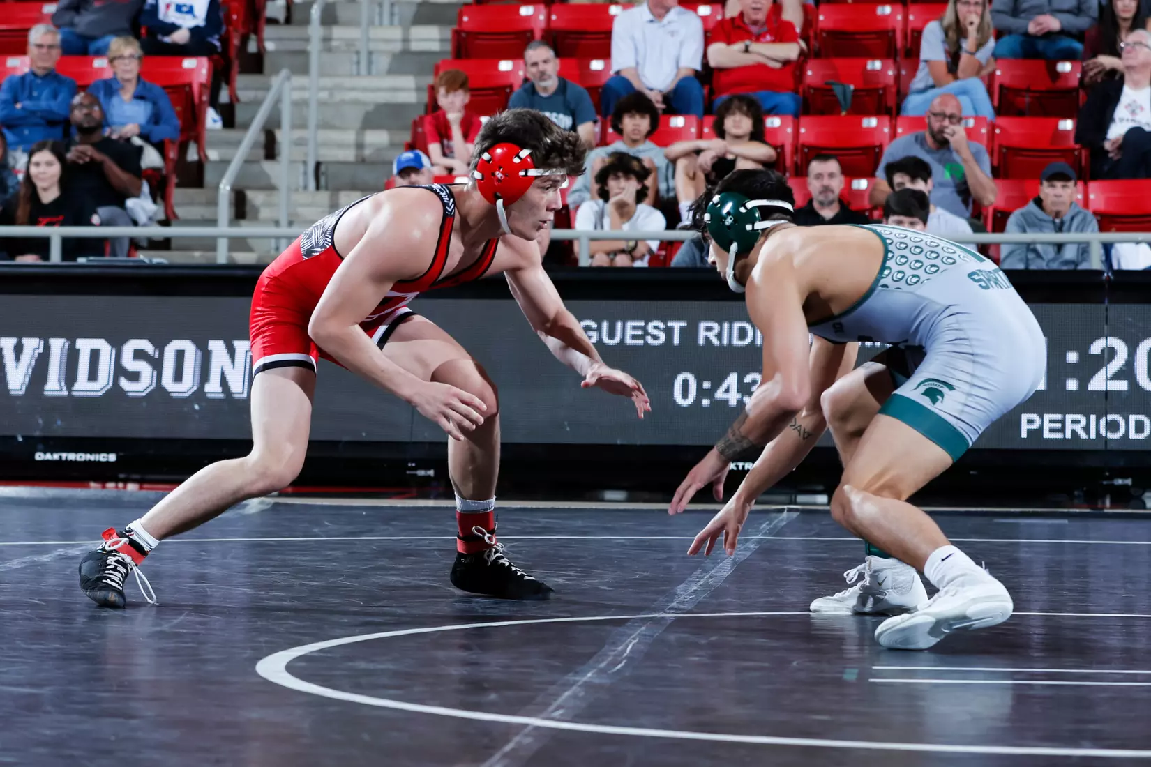 Davidson takes on Michigan State in non-conference wrestling action at Belk Arena on Friday, November 11, 2022 in Davidson, North Carolina.