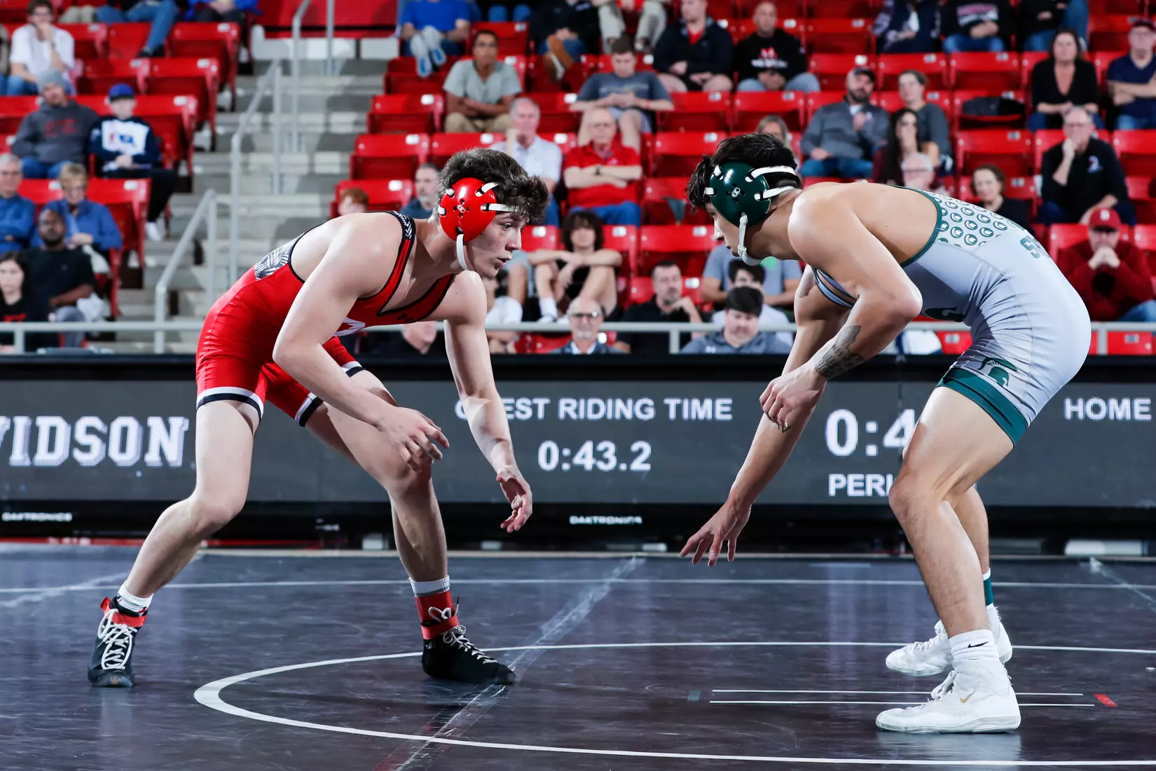 Davidson takes on Michigan State in non-conference wrestling action at Belk Arena on Friday, November 11, 2022 in Davidson, North Carolina.