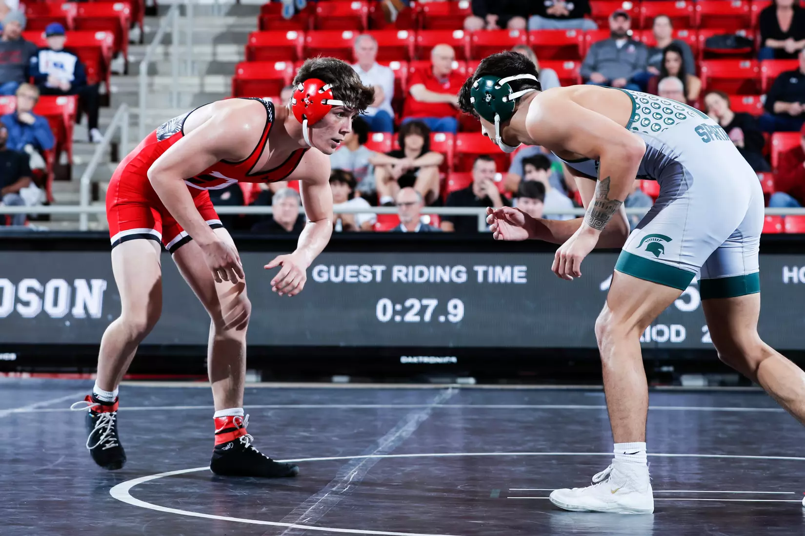 Davidson takes on Michigan State in non-conference wrestling action at Belk Arena on Friday, November 11, 2022 in Davidson, North Carolina.