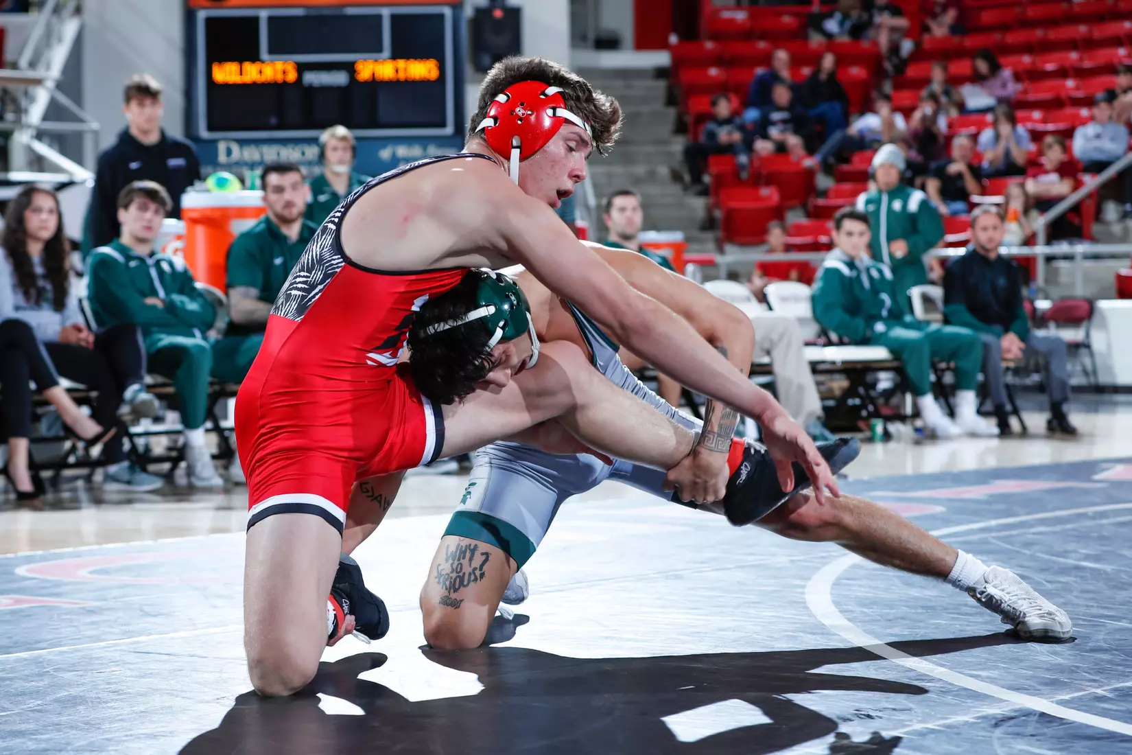 Davidson takes on Michigan State in non-conference wrestling action at Belk Arena on Friday, November 11, 2022 in Davidson, North Carolina.