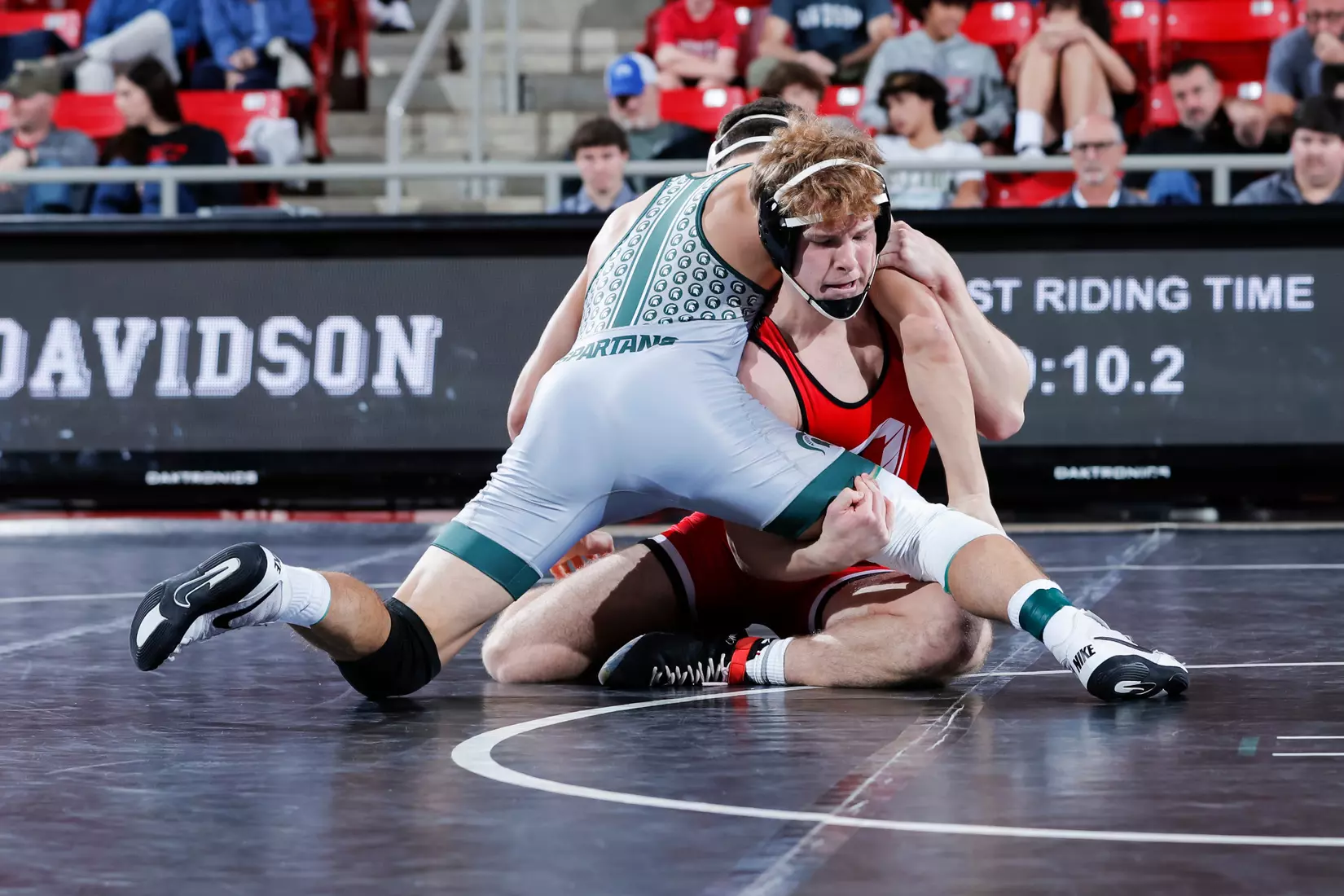 Davidson takes on Michigan State in non-conference wrestling action at Belk Arena on Friday, November 11, 2022 in Davidson, North Carolina.