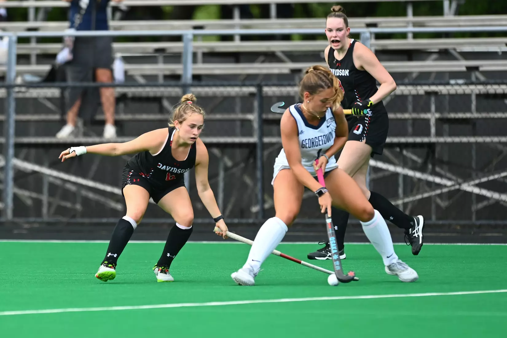 Davidson takes on Georgetown in non-conference field hockey action at Carol Grotnes Belk Turf Field on Friday, August 26, 2022 in Davidson, North Carolina.
