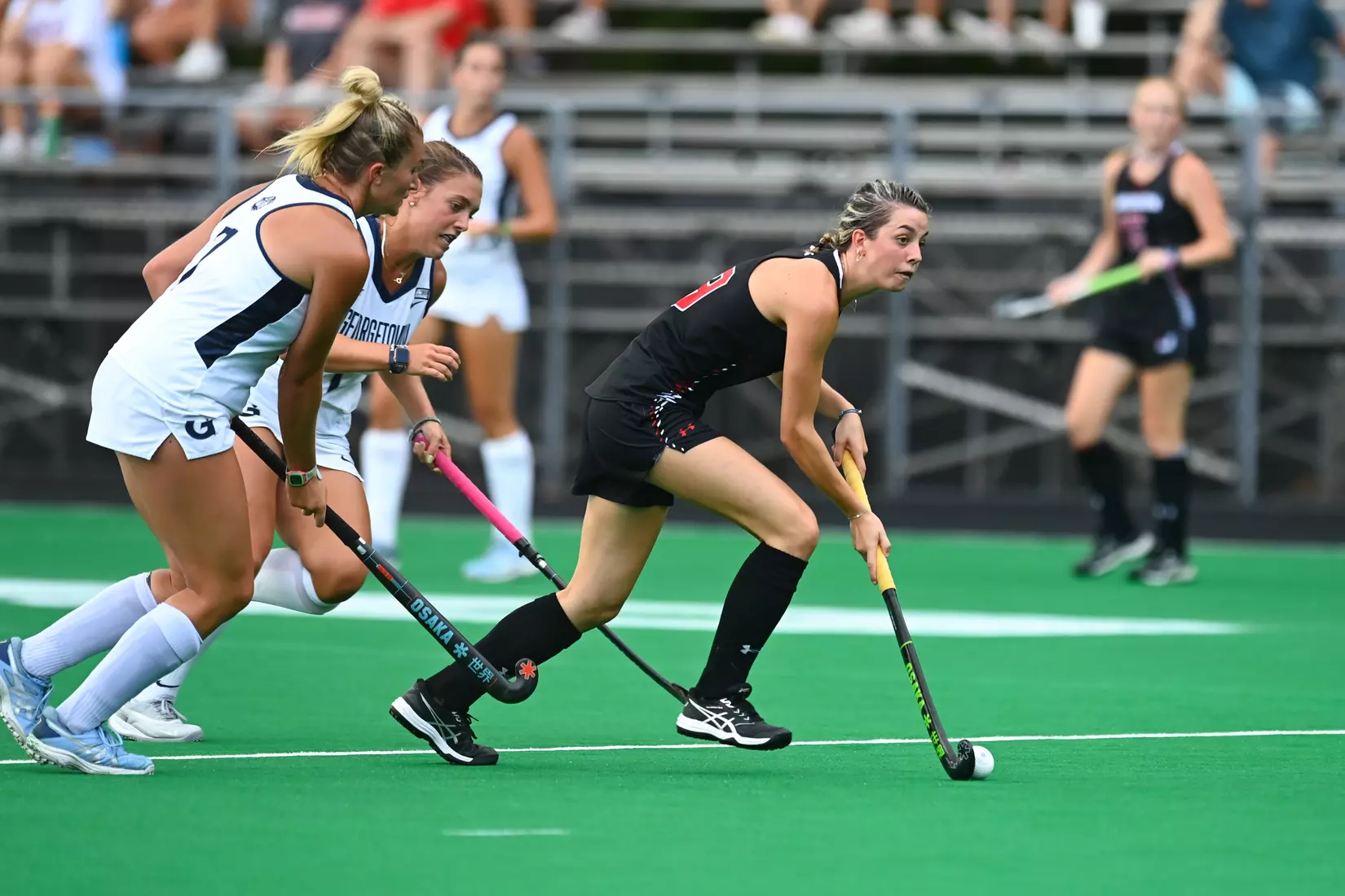 Davidson takes on Georgetown in non-conference field hockey action at Carol Grotnes Belk Turf Field on Friday, August 26, 2022 in Davidson, North Carolina.