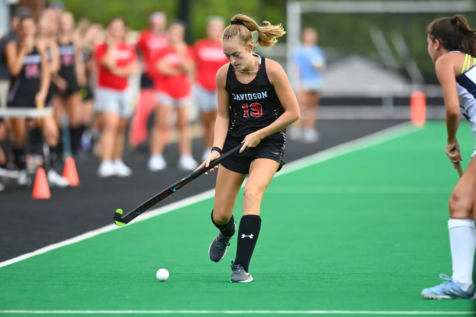 Davidson takes on Georgetown in non-conference field hockey action at Carol Grotnes Belk Turf Field on Friday, August 26, 2022 in Davidson, North Carolina.