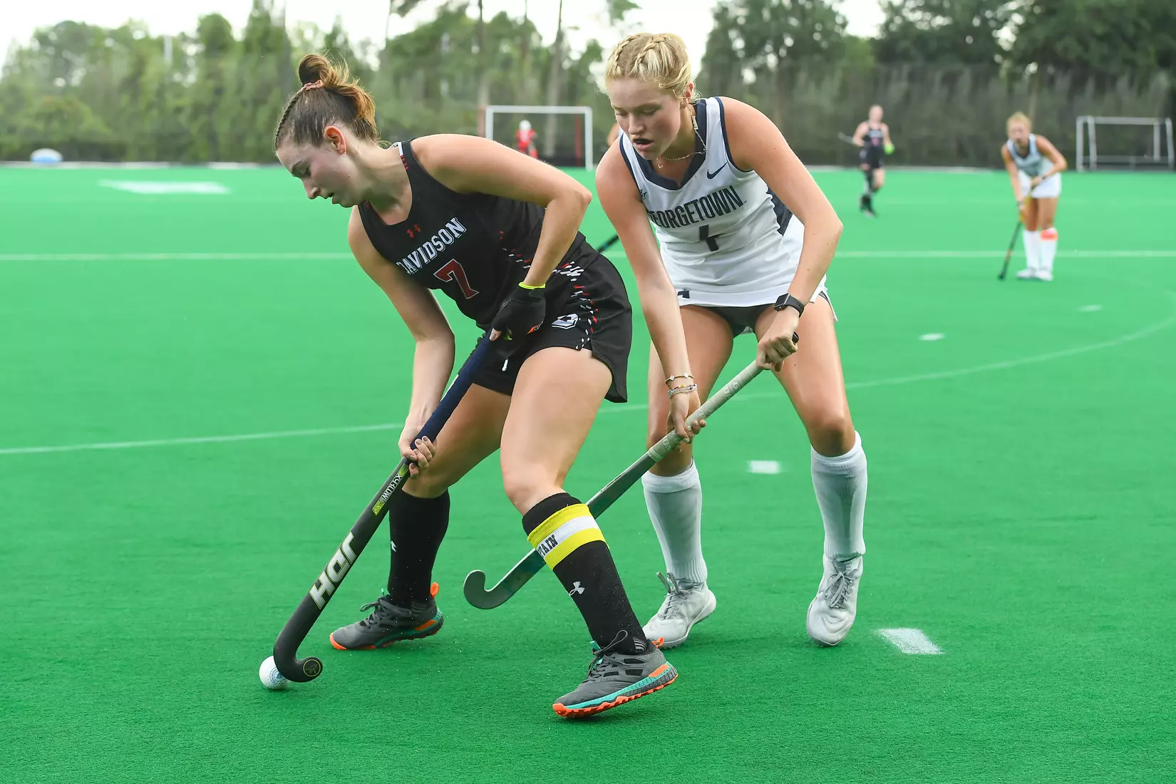 Davidson takes on Georgetown in non-conference field hockey action at Carol Grotnes Belk Turf Field on Friday, August 26, 2022 in Davidson, North Carolina.