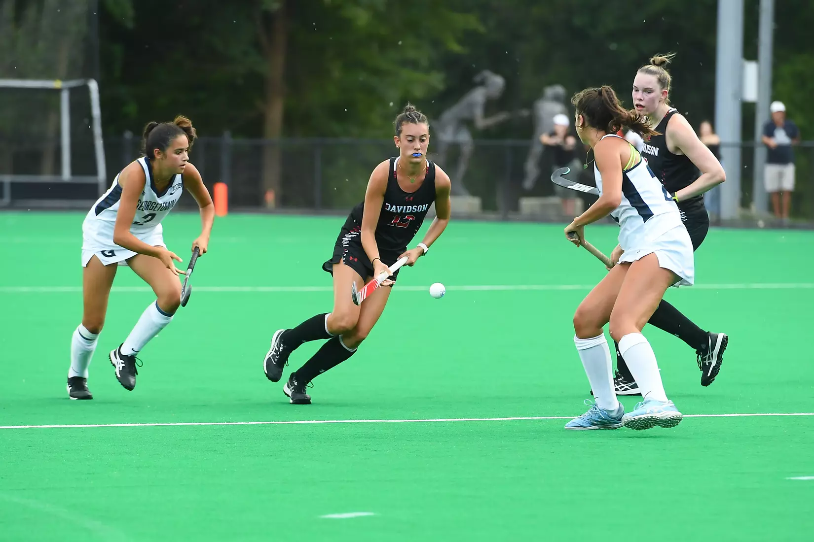 Davidson takes on Georgetown in non-conference field hockey action at Carol Grotnes Belk Turf Field on Friday, August 26, 2022 in Davidson, North Carolina.