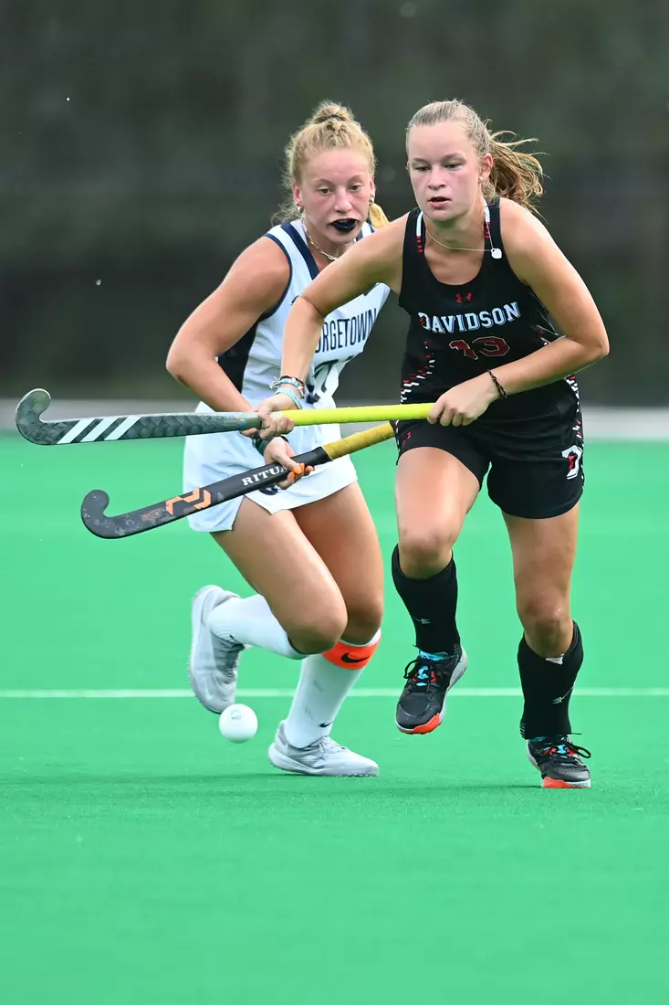 Davidson takes on Georgetown in non-conference field hockey action at Carol Grotnes Belk Turf Field on Friday, August 26, 2022 in Davidson, North Carolina.