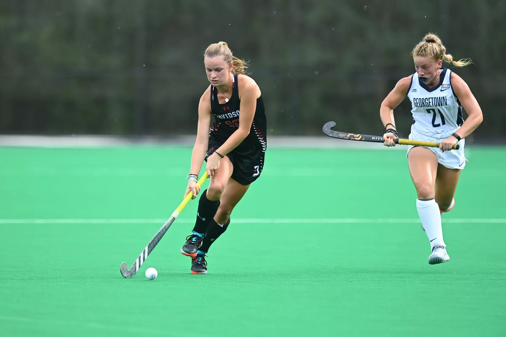 Davidson takes on Georgetown in non-conference field hockey action at Carol Grotnes Belk Turf Field on Friday, August 26, 2022 in Davidson, North Carolina.