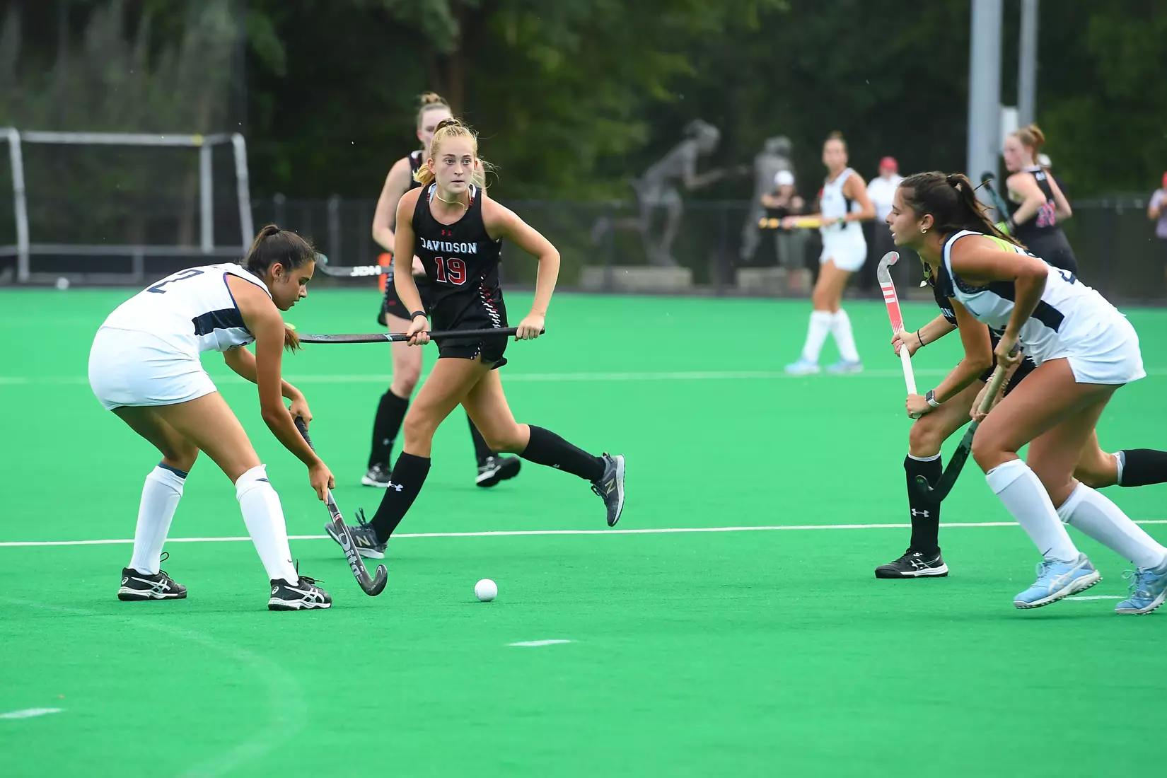 Davidson takes on Georgetown in non-conference field hockey action at Carol Grotnes Belk Turf Field on Friday, August 26, 2022 in Davidson, North Carolina.