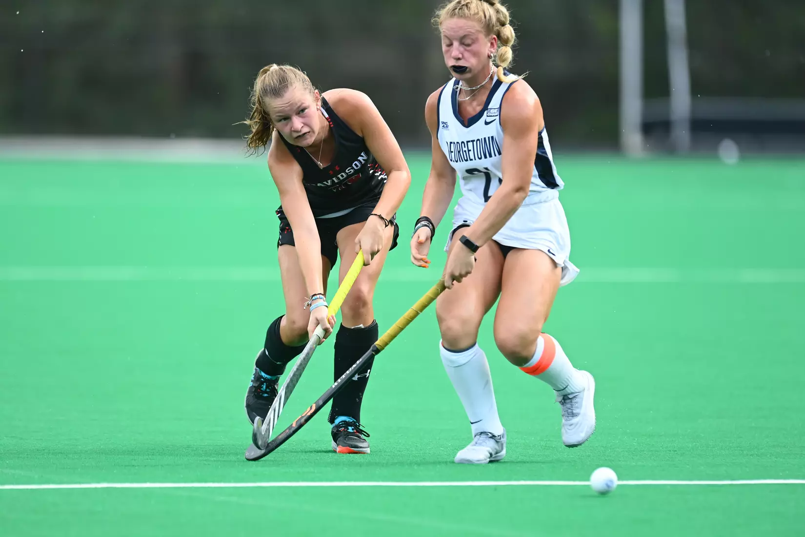 Davidson takes on Georgetown in non-conference field hockey action at Carol Grotnes Belk Turf Field on Friday, August 26, 2022 in Davidson, North Carolina.