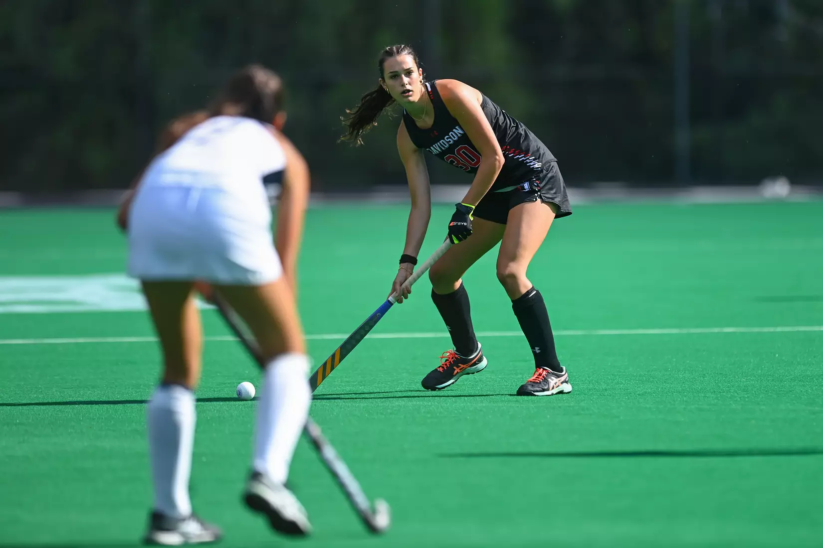 Davidson takes on Georgetown in non-conference field hockey action at Carol Grotnes Belk Turf Field on Friday, August 26, 2022 in Davidson, North Carolina.
