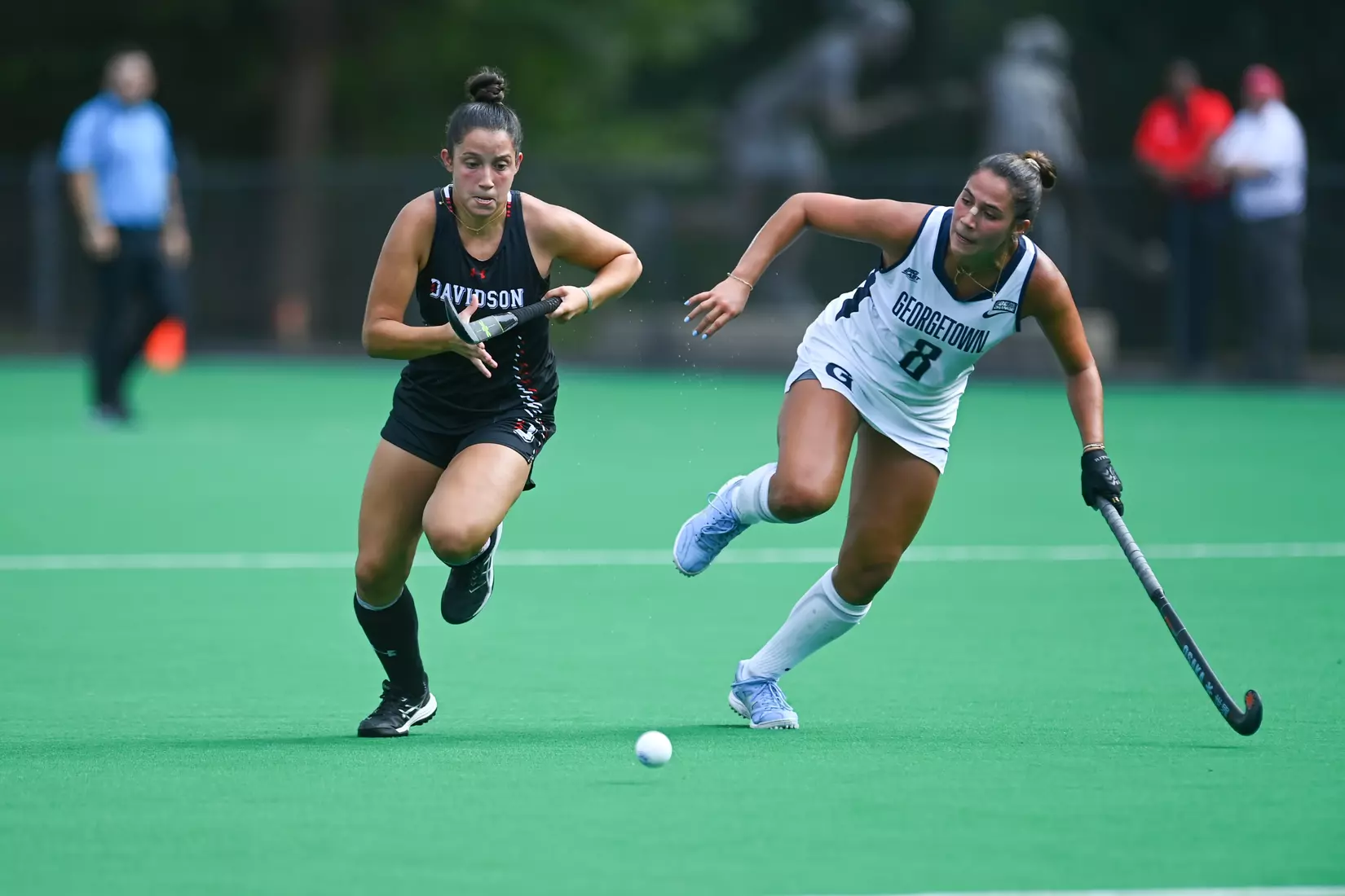 Davidson takes on Georgetown in non-conference field hockey action at Carol Grotnes Belk Turf Field on Friday, August 26, 2022 in Davidson, North Carolina.