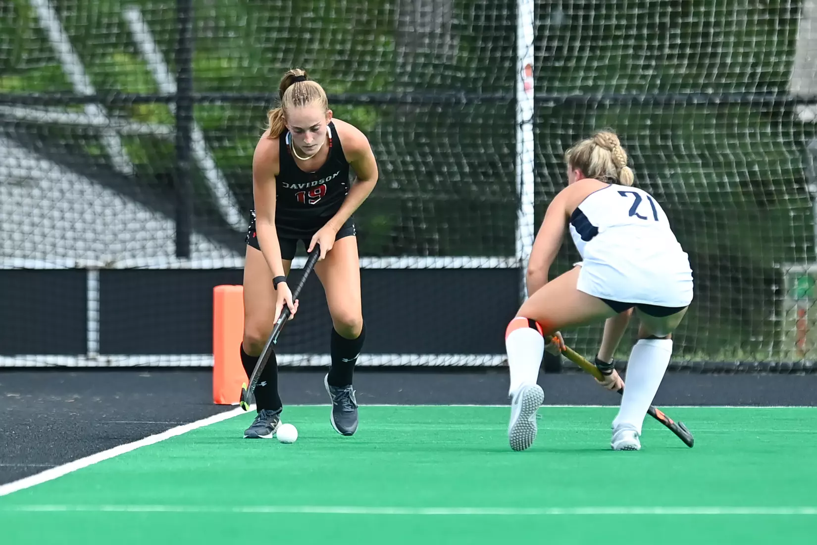 Davidson takes on Georgetown in non-conference field hockey action at Carol Grotnes Belk Turf Field on Friday, August 26, 2022 in Davidson, North Carolina.