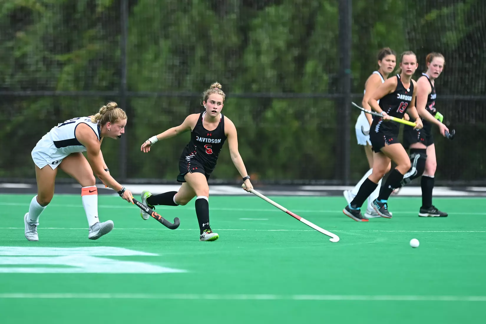 Davidson takes on Georgetown in non-conference field hockey action at Carol Grotnes Belk Turf Field on Friday, August 26, 2022 in Davidson, North Carolina.