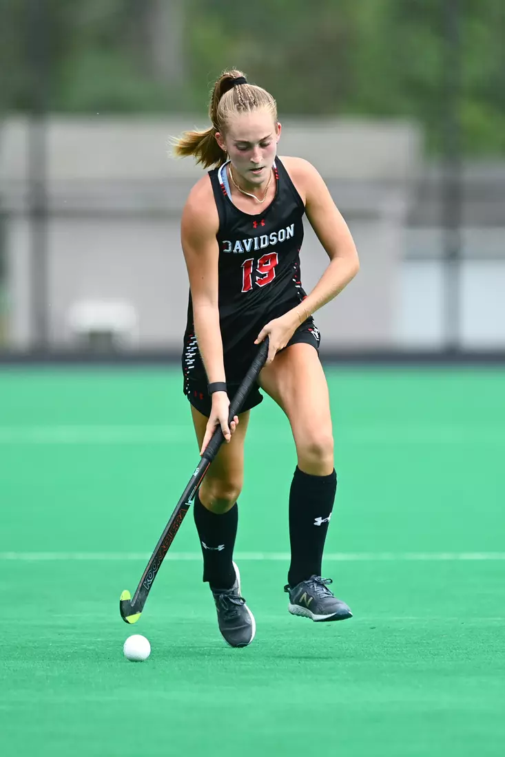 Davidson takes on Georgetown in non-conference field hockey action at Carol Grotnes Belk Turf Field on Friday, August 26, 2022 in Davidson, North Carolina.