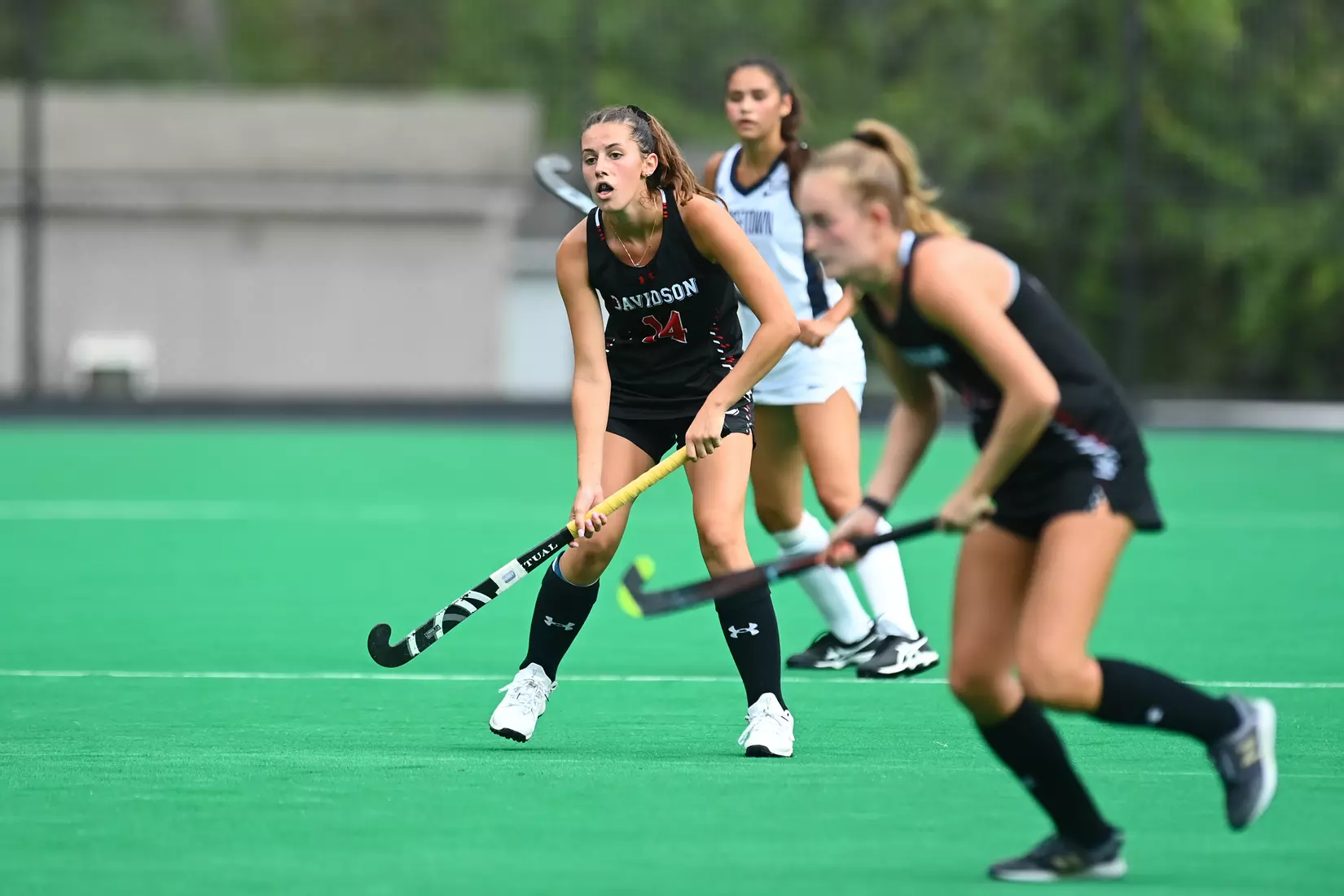 Davidson takes on Georgetown in non-conference field hockey action at Carol Grotnes Belk Turf Field on Friday, August 26, 2022 in Davidson, North Carolina.